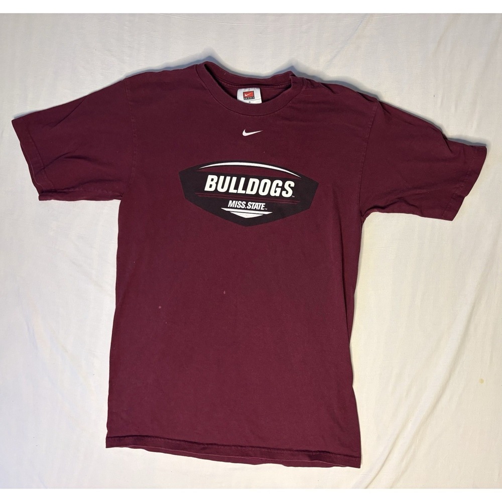 Nike Mississippi State Bulldogs T Shirt Men's Size Small Maroon Short Sleeve